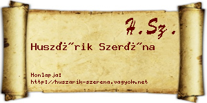 Huszárik Szeréna névjegykártya